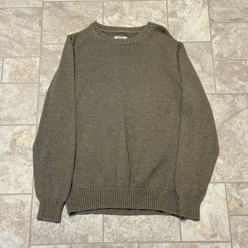 St. John's Bay Sweater Pullover Men's Size M Light Weight Tan Grandpa Cotton